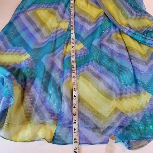 BCBGMaxAzria BT Chambra Silk Halter Metallic Draped Goddess Maxi Dress S… - Picture 10 of 15